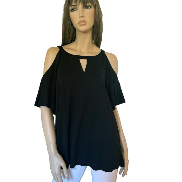 Michael Kors Cold Shoulder Top Blouse Tank Tunic Cut Out - Picture 2 of 11